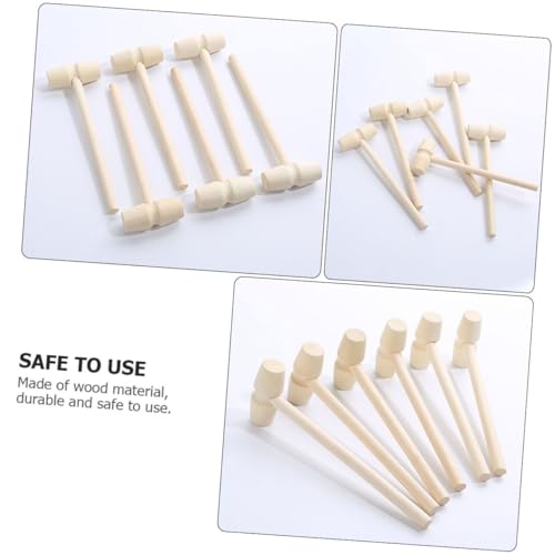 ORFOFE 25 Stück Teiliges Holz krabbenschlägel Set Hammer für Meeresfrüchte Knacken Sicherer Holzhammer mit Glatter Oberfläche Fördert Motorik und Hand Augen koordination von ORFOFE