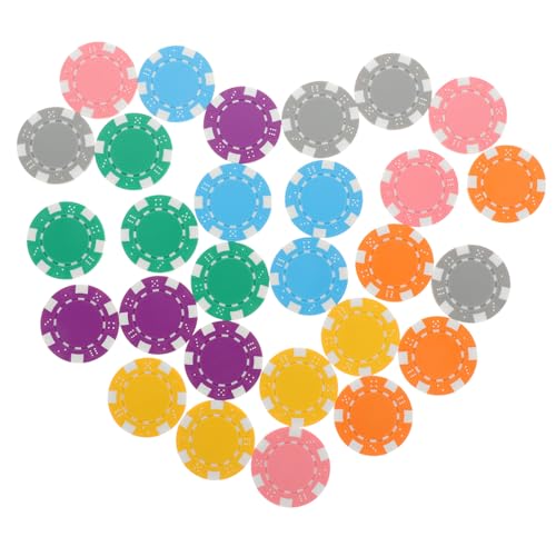 ORFOFE 28 Stück Teiliges Pokerchip Bunte Runde Spielmarken mit Glatter Oberfläche Robust und Leicht für Pokerspiele und Kartenzimmer Praktische Tragbarkeit Vielseitig Einsetzbar von ORFOFE