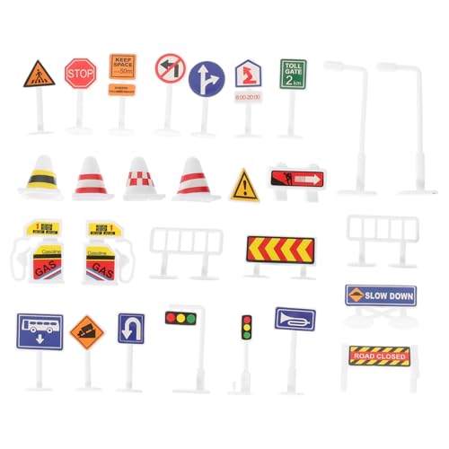 ORFOFE 28 Stück Teiliges Verkehrszeichen-spielset aus Robustem Kunststoff Realistische Straßenschilder und Ampelmodelle für Pädagogisches Straßenschild-Prop-Set zur Verkehrssicherheit und ORFOFE 28 Stück Teiliges Verkehrszeichen-spielset aus Robustem Kunststoff Realistische Straßenschilder und Ampelmodelle für Pädagogisches Straßenschild-Prop-Set zur Verkehrssicherheit und von ORFOFE
