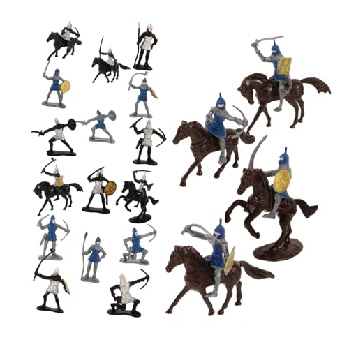 ORFOFE 28Stücke Teiliges Menschenmodelle Mittelalterliche Ritter und Soldaten Figuren mit Realistische Miniaturen für Sandkasten Szenen und von ORFOFE