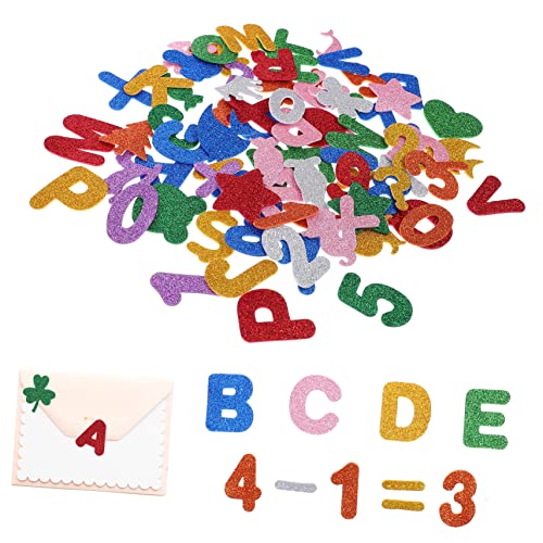 ORFOFE 296Stücke Teiliges Glitzer Aufkleber mit Buchstaben Zahlen und Tieren Selbstklebende Bastelbuchstaben für Schule und Kreative Projekte von ORFOFE