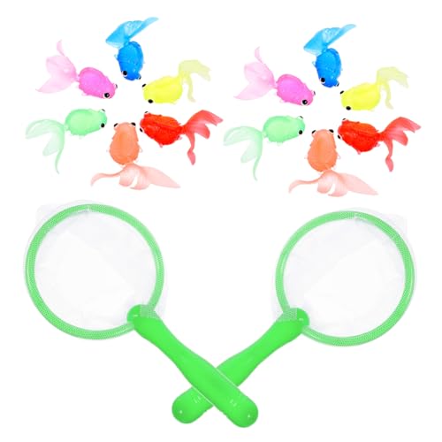 ORFOFE 2Sätze Angeln Set Soft Goldfische Netz Pädagogisches Wasser Für Junge Mädchen Fördert Selbstbewusstsein Und Freude Beim Angeln Im Pool Oder Badewanne von ORFOFE
