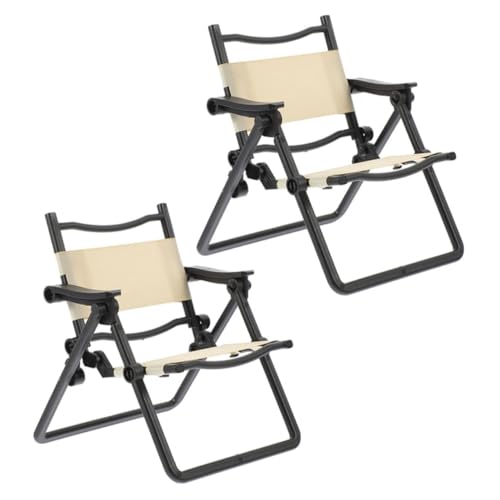 ORFOFE 2Stücke Klappstuhl für Puppenhäuser Faltbare Strandmöbel Dekorative Mini Möbel für Kreative und Kunsthandwerk von ORFOFE