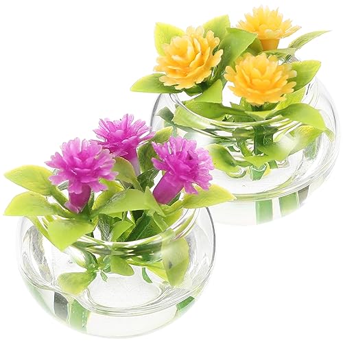 ORFOFE 2Stücke Miniatur Pflanzen Pot Modell für Puppenhaus Dekoration Hochsimulierte Bonsai Pflanzen für Miniatur Garten und Innenräume von ORFOFE
