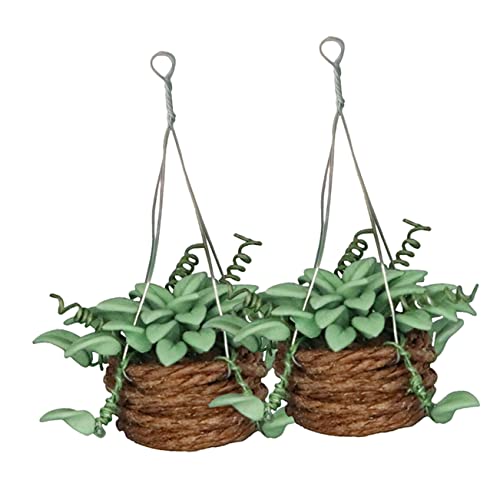 ORFOFE 2Stücke Topfpflanzen Künstliche Bonsai Dekoration für Puppenhaus und Mini Landschaftsbau Leichte und Realistische Ornamente von ORFOFE