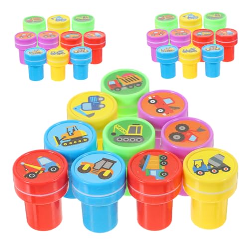 ORFOFE 3 Sätze Stempel Baustellenfahrzeuge aus Kinderfreundlichem Kunststoff Kreative Bastelstempel für Partygeschenke DIY bastelprojekte und Klassenzimmer belohnungen von ORFOFE