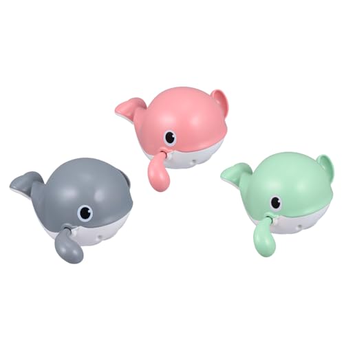 ORFOFE 3 Stück Badespielzeug Kleine Schwimmwal spritzspielzeuge Wasserablauf Sicherer Rundform Geeignet für Badewanne Schwimmbad Dusche Fördert Koordination und Fantasie von ORFOFE