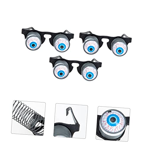 ORFOFE 3 Stück Lustige Glubschaugen Brille Halloween Party Requisiten Lebensechte Wackelnde Augen Hochwertige Kunststoffbrillen für Erwachsene Witzige Fotoaccessoires und Kostümspaß von ORFOFE