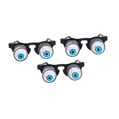 ORFOFE 3 Stück Lustige Halloween Brille mit Realistischen Springenden Horror augen Unisex Bequem für Party Cosplay Grusel deko und Scherzartikel Schwarz von ORFOFE