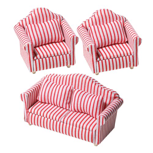 ORFOFE 3 Stück Miniatur Streifen Sofa Puppenhaus Möbel Dekor Wohnzimmer Couch Modell Geschenk ORFOFE 3 Stück Miniatur Streifen Sofa Puppenhaus Möbel Dekor Wohnzimmer Couch Modell Geschenk von ORFOFE