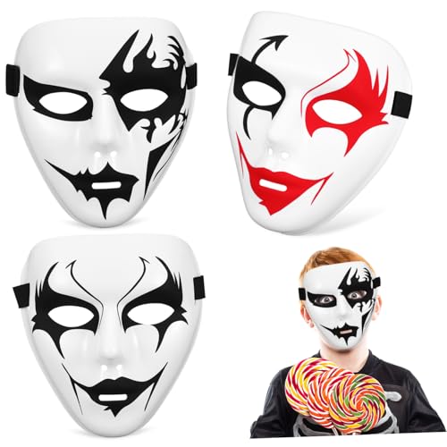 ORFOFE 3 Stück PVC Halloween Street Dance Masken Langlebige Party-gesichtsmaske mit Verstellbarem Gummiband Gruseliges Cosplay-accessoire für Karneval Performance Halloween und Maskenball ORFOFE 3 Stück PVC Halloween Street Dance Masken Langlebige Party-gesichtsmaske mit Verstellbarem Gummiband Gruseliges Cosplay-accessoire für Karneval Performance Halloween und Maskenball von ORFOFE