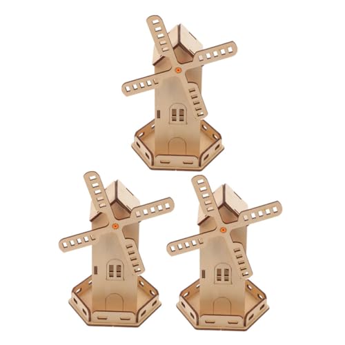 ORFOFE 3 Stück Teiliges DIY Solar windrad Bausatz Holzmodell mit Solarmotor Pädagogisches Wissenschaftsspielzeug für Grundschüler Fördert Problemlösung und Nachhaltige Energiekenntnisse von ORFOFE