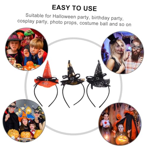 ORFOFE 3 Stück Teiliges Halloween Haarband Hexenhut Design Leicht und Bequem für Erwachsene Modisches Kopfschmuck Zubehör für Halloween Kostüm Party und Cosplay ORFOFE 3 Stück Teiliges Halloween Haarband Hexenhut Design Leicht und Bequem für Erwachsene Modisches Kopfschmuck Zubehör für Halloween Kostüm Party und Cosplay von ORFOFE
