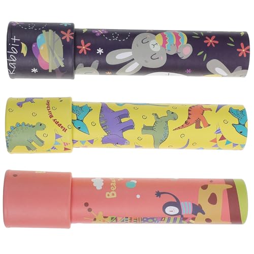 ORFOFE 3 Stück Teiliges Kaleidoskop Papier Pädagogisches Kinderspielzeug Hand Auge koordination und Geistiger Entwicklung Bunte Cartoon Designs Kompakt und Sicher für Jungen und Mädchen von ORFOFE