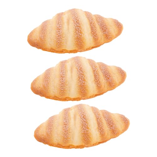 ORFOFE 3 Stück Teiliges Künstliches Brot Realistische Brotdeko Simulation Croissant Modell für Bäckerei Restaurant Schaufenster Fotografie Requisiten Vielseitige Ausstellungsoptionen von ORFOFE