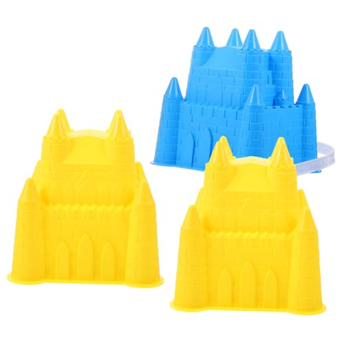 ORFOFE 3 Stück Teiliges Sandspielzeug aus Robustem Abs Bunte Sandförmchen mit Praktischen Aufbewahrungseimern Kindersicheres Strandspielzeug für Kreative Sandburgenbau Zufällige Farbe von ORFOFE