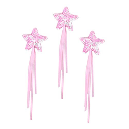 ORFOFE 3 Stück Teiliges Sternförmige Feenstäbe Glitzer Kinderfeenstab für Kindergeburtstag Halloween Cosplay Verkleidung und Bühnenauftritte Kreatives Partyzubehör für Mädchen von ORFOFE