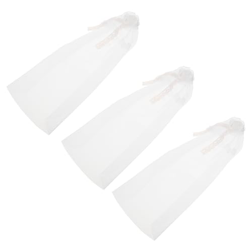 ORFOFE 3 Stücke Teiliges Puppen Hochzeitszubehör Brautschleier aus Tüll und Spitze Feiner Puppen Braut Kopfschmuck für Hochzeitsspiel und Dekoratives Brautkleid von ORFOFE