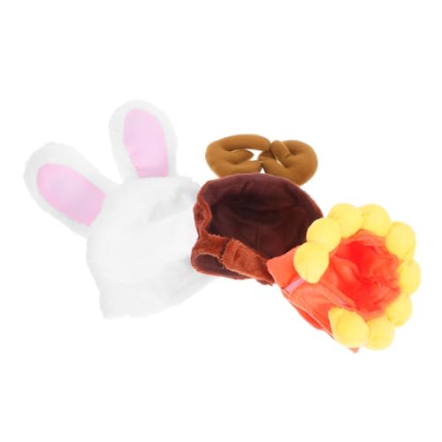 ORFOFE 3 Teiliges Party Und Feier Hut Thema Mit Kleiner Kappe Geweih Und Verstellbarer Katzen Party Katze Weiche Sonnenblume Bezaubernd Mit Häschen Urlaubs Kopfbedeckung Süße Hüte von ORFOFE