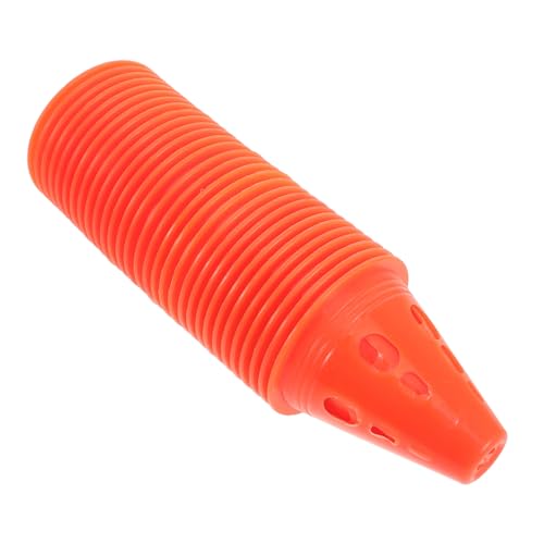 ORFOFE 30 Stück Teiliges Bunte Kunststoff Skating Markierungskegel für Rollschuh Training mit Stabilem Flachem Boden Windfest und Stapelbar für Agility Slalomübungen im Sportbereich von ORFOFE