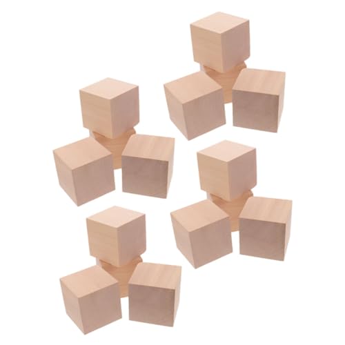 ORFOFE 30 Stück Teiliges Kleine Unbehandelte Holzbausteine Würfel aus Natürlichem Kiefernholz Pädagogisches DIY Bauklötze für Kreatives Lernspielzeug Fantasie und Motorik von ORFOFE