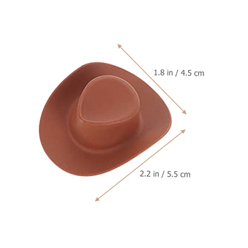 ORFOFE 30 Stück Teiliges Mini Cowboyhüte Filigrane Puppenhüte aus Leichtem Material Vielseitige DIY Dekoration für Puppen Handliche Braune Mini Hüte für Bastelprojekte und Puppenhaus von ORFOFE