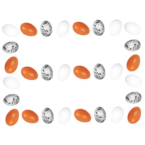 ORFOFE 30 Stück Teiliges Miniatur Eier aus Robustem Kunststoff Realistische Mini Eier Dekorationen in Farben für Puppenhäuser Mikrolandschaften DIY Ostereier und Miniatur dekor von ORFOFE