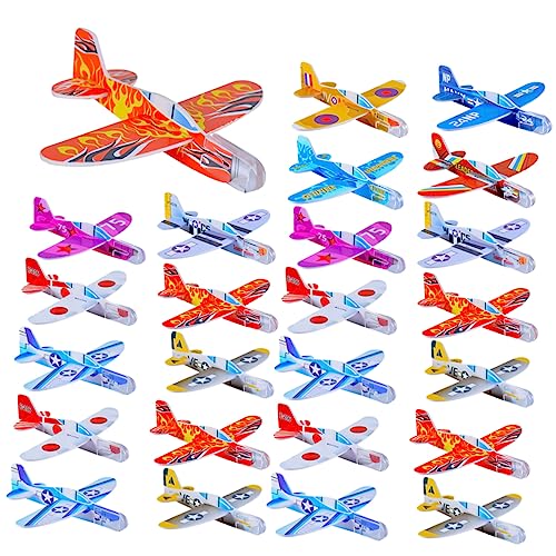ORFOFE 32 Stück Teiliges Mini Styroporflugzeug Handwerfbar Bunt Glatte Oberfläche Sicher für Fördert Praktische Fähigkeiten Beobachtung und Richtungssinn Outdoor für Jungen und Mädchen von ORFOFE