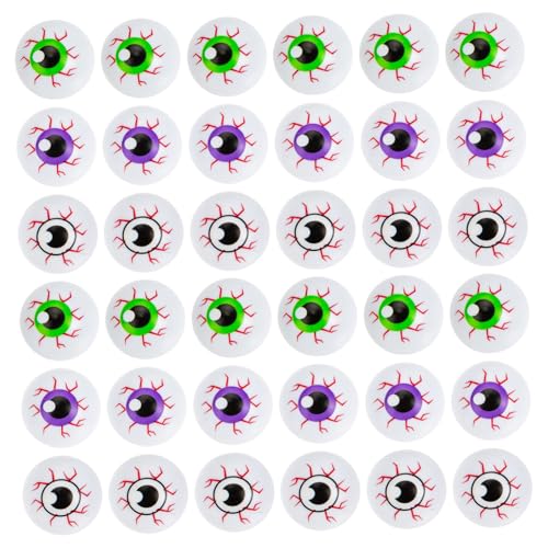 ORFOFE 36 Teiliges Halloween Dekor Bunte Kunststoff Hohl Bouncy Augäpfel Gruselige Halloween Requisiten für Innenbereich Partydekoration und Trick-Treat Taschen von ORFOFE