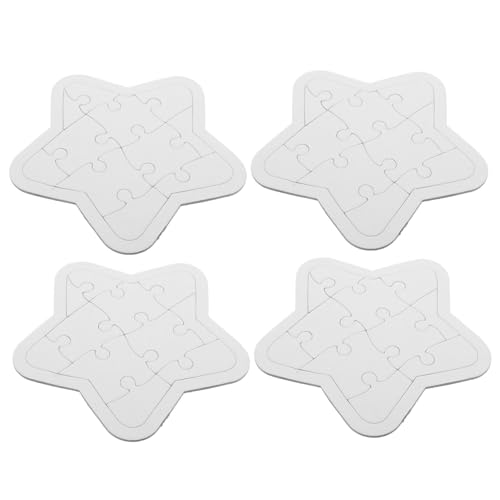 ORFOFE 4 Blätter Leere Puzzleteile aus Stabilem Papier DIY Bastelset zum Bemalen und Zeichnen Kindersicheres Kreativspielzeug für Künstlerische und Dekoration von ORFOFE