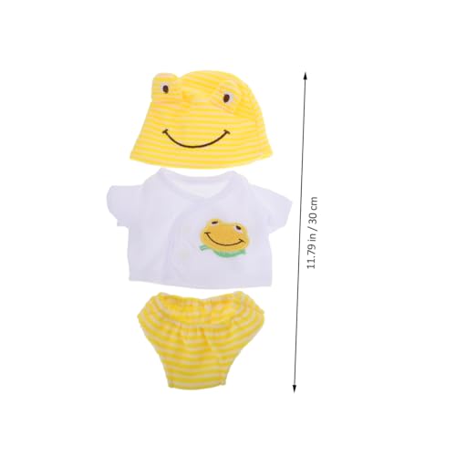 ORFOFE 4 Sätze Puppenkleidung Puppen Strampler für American Dolls Weiche Realistische Einteiler in Gelb Grün und Blau Süße Hasen Frosch Designs für Mädchen von ORFOFE