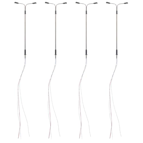 ORFOFE 4 Stck Maßstab LED Metall Modell für Puppenhaus Beleuchtung Miniaturstraßenlampe DIY Dekoration Realistische Mini Straßenleuchten von ORFOFE