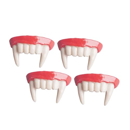 ORFOFE 4 Stück Horror Zahnersatz Kostüm Vampirzähne Reißzähne Für Cosplay Requisiten Vampirzähne Kappen Halloween Reißzähne Cosplay von ORFOFE