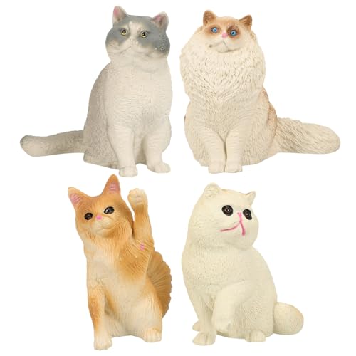 ORFOFE 4 Stück Katzenfigur Set Teiliges Realistische Katzenmodelle aus Kunststoff Dekorative Katzenornamente für Garten Balkon und Innenräume für Katzenliebhaber für ORFOFE 4 Stück Katzenfigur Set Teiliges Realistische Katzenmodelle aus Kunststoff Dekorative Katzenornamente für Garten Balkon und Innenräume für Katzenliebhaber für von ORFOFE