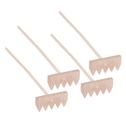 ORFOFE 4 Stück Mini Bambus Rechen Kreative Sandspielzeug Zubehör für Sandtisch und Sandkasten Leichtes Zen Garten Werkzeug für Entspannung und Meditationsspielzeug von ORFOFE