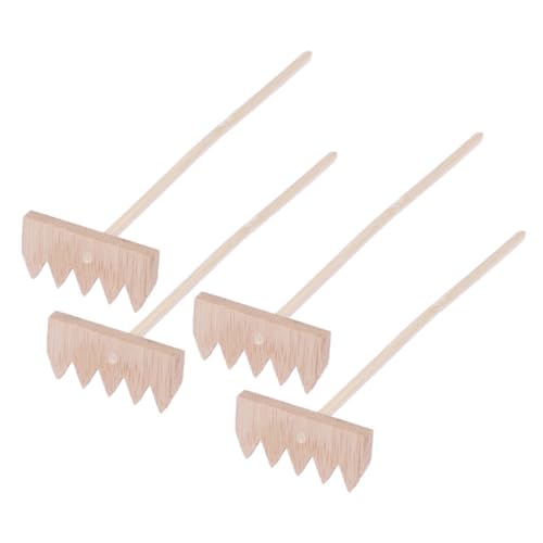 ORFOFE 4 Stück Mini Bambus Sandrechen Kleine Zen Garten Rakes für Sandkasten Meditation DIY Bastelarbeiten und Miniatur Sandtisch Zubehör von ORFOFE