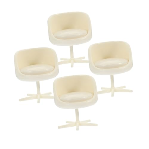 ORFOFE 4 Stück Miniatur Bürostuhl Modell aus Abs Dekorativer Drehbarer Puppenhaus Stuhl für Architekturmodelle und Puppenmöbel Zubehör von ORFOFE