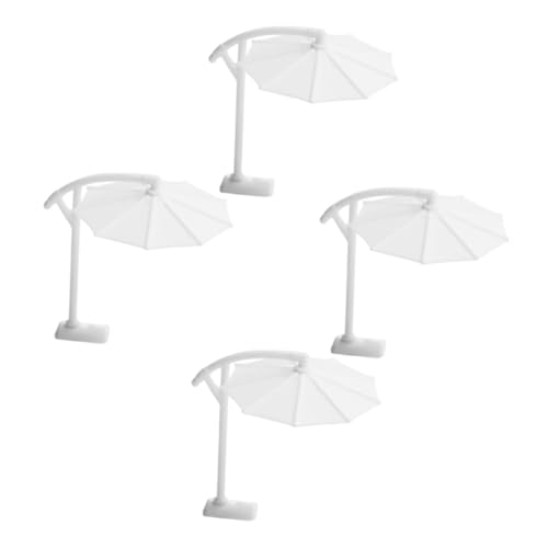 ORFOFE 4 Stück Miniatur Outdoor Sonnenschirm Detailgetreue Mini Parasols für Sandtisch und Puppenhaus Vielseitig Kombinierbar Tragbar Realistische Gartendeko und Fotorequisiten von ORFOFE