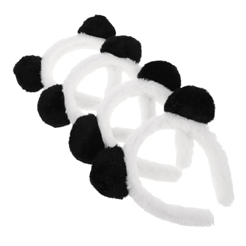 ORFOFE 4 Stück Panda Ohren Haarreifen Niedliches Cosplay Kostümzubehör Angenehm und Leicht für Partys Festivals Rollenspiele Wiederverwendbares Tierohren Stirnband von ORFOFE