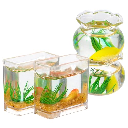 ORFOFE 4 Stück Puppenhaus Deko Winzige Aquarium Mikrolandschaft Tischdekoration für Esszimmer und Tiny House Zufällige Farbe Zufällige Farbe von ORFOFE