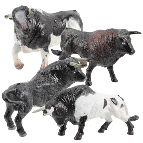 ORFOFE 4 Stück Realistische Mini Kuh Figuren aus Langlebigem Kunststoff Detailgetreue Bonsai Dekoration Kleine Bauernhoftiere für Schreibtisch Puppenhaus und Geschenkideen von ORFOFE