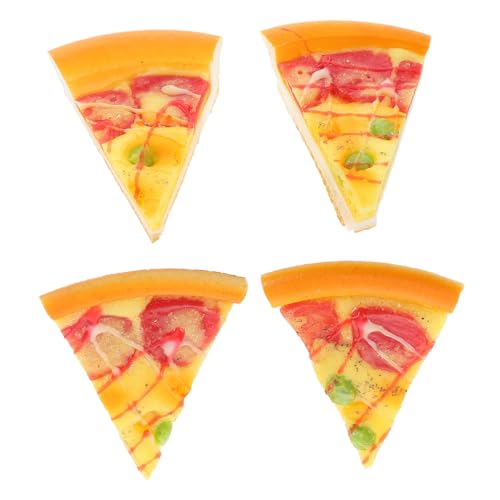 ORFOFE 4 Stück Realistische PU Pizza Scheiben Leichtes Spielküche Deko Party Küchenzubehör Modell für Zuhause von ORFOFE