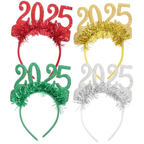 ORFOFE 4 Stück Silvester Haarband Glitzerndes Stirnband für Erwachsene Komfortabel Langlebig Modisch Party Kopfschmuck in Rot Gold Weiß Grün ORFOFE 4 Stück Silvester Haarband Glitzerndes Stirnband für Erwachsene Komfortabel Langlebig Modisch Party Kopfschmuck in Rot Gold Weiß Grün von ORFOFE