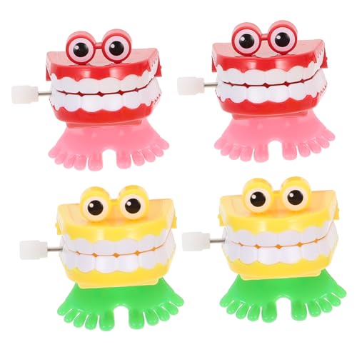 ORFOFE 4 Stück Springgeister -Zähnespielzeug springen Partyspielzeug gehende Zähne mit klappernden Zähnen Neuheit gefälschte Zähne Geburtstagsfeier Neuheit Toys Abs von ORFOFE
