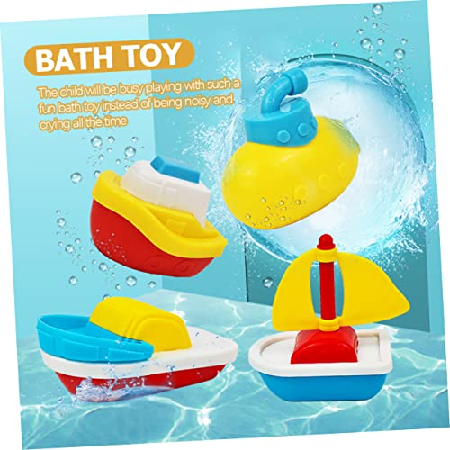 ORFOFE 4 Stück Teiliges Badespielzeug Schwimmende Badewannenspielzeuge Kleine Boote Wasserspielzeug für Kleinkinder Spielspaß im Badezimmer von ORFOFE