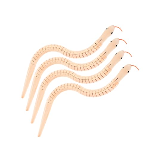 ORFOFE 4 Stück Teiliges Flexibles Holzschlangenspielzeug zum Bemalen Gelenkig Beweglich Pädagogisches Kreativset für Ab Jahren Fördert Kognitive Fähigkeiten und Fantasievolles von ORFOFE