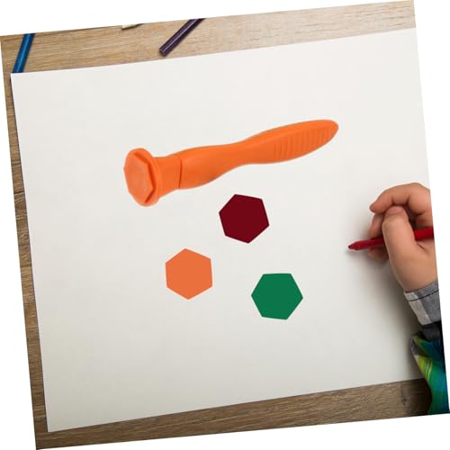 ORFOFE 4 Stück Teiliges Geometrie stempelset aus Gummi mit Griff Malspielzeug Kreative Zeichnung Handstempel für Vorschulkinder und Bastelprojekte von ORFOFE