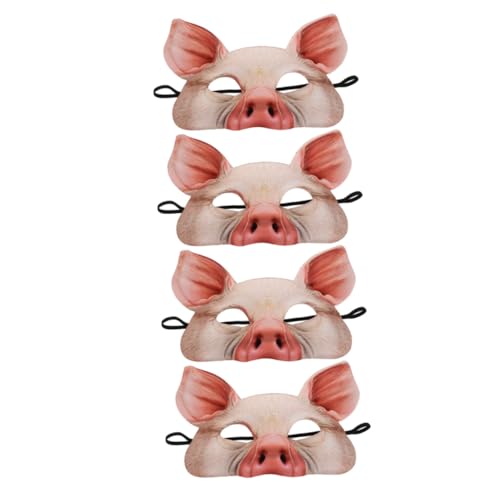 ORFOFE 4 Stück Teiliges Halloween Schweinemaske Halbgesichts Tiermaske aus Leichtem EVA für Karneval Party Cosplay Verkleidung Outdoor Performance ORFOFE 4 Stück Teiliges Halloween Schweinemaske Halbgesichts Tiermaske aus Leichtem EVA für Karneval Party Cosplay Verkleidung Outdoor Performance von ORFOFE