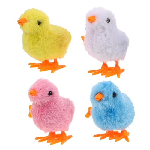 ORFOFE 4 Stück Teiliges Kleine Aufziehküken Plüschspielzeug Naturnahe Simulation für Ostern Buntes mit Detailgetreuer Verarbeitung Sicher und Kindgerecht von ORFOFE