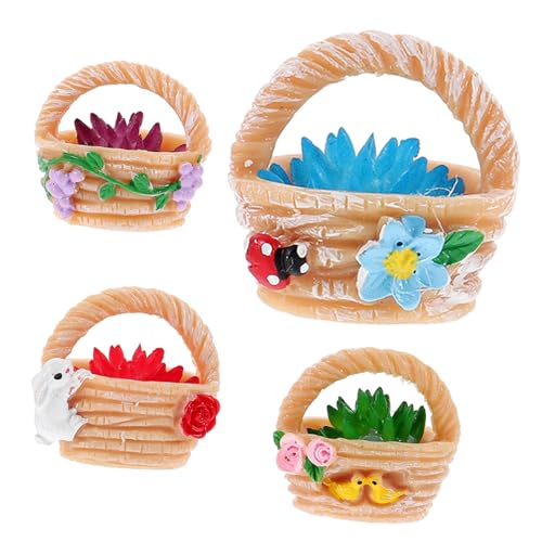 ORFOFE 4 Stück Teiliges Mini Blumenkorb aus Strapazierfähigem Harz Realistische Farben und Naturgetreues Design Vielseitige Mikro Landschaftsdekoration für Puppenhaus Schreibtisch und ORFOFE 4 Stück Teiliges Mini Blumenkorb aus Strapazierfähigem Harz Realistische Farben und Naturgetreues Design Vielseitige Mikro Landschaftsdekoration für Puppenhaus Schreibtisch und von ORFOFE